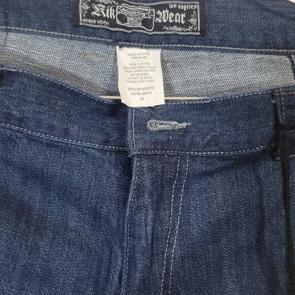 Kik Wear phat pants rave denim jeans oversized 32 waist  NWT - Picture 2 of 3